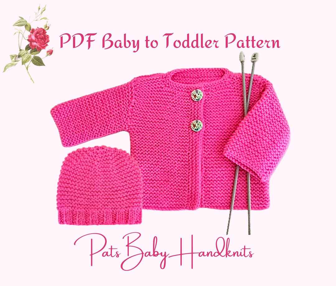 BABY/TODDLER Cardigan & Hat Pattern Knitting Pattern for Etsy