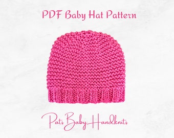 Baby Hat Knitting Pattern, Pattern for Preemie to Newborn Hat, PDF Digital Download, Skill Level: EASY, Written in Full No Abbreviations