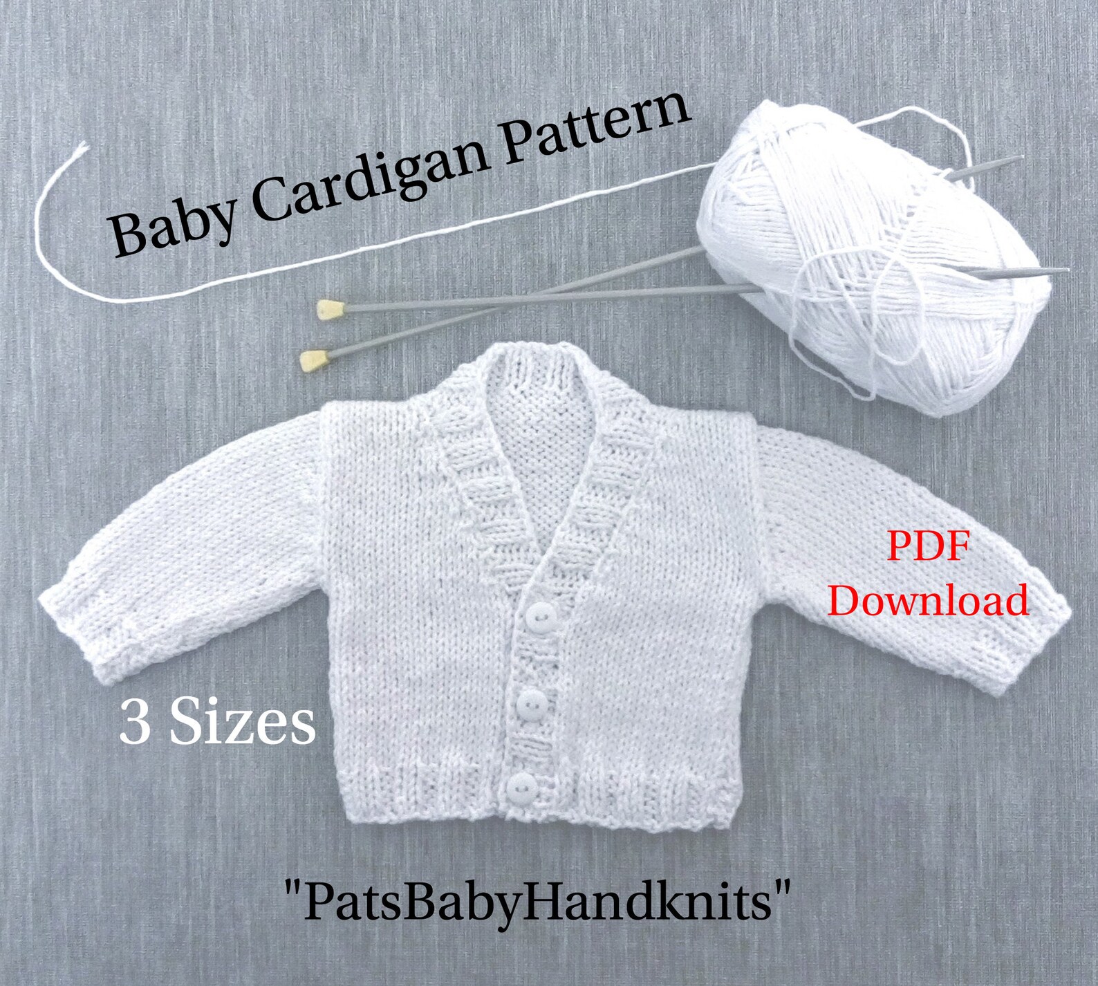 PATTERN for Baby CARDIGAN 3 sizes for Preemies and Newborns Etsy