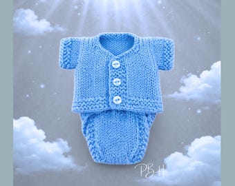 Knitting Pattern for Angel Baby Wrap, PDF Download, Charity Pattern for Babies Born Sleeping, Baby Burial Outfit, Baby Sleep Suit Pattern