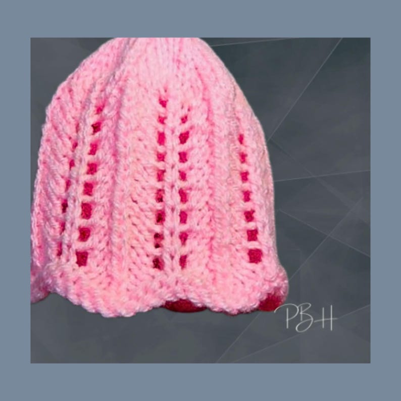 Stickmönster för Lacy Baby Hat, mössa för nyfödda flickor med för tidigt för tidigt tillstånd (PDF-nedladdning) bild 3