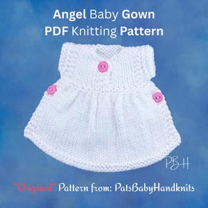 Angel Baby Gown Knitting Pattern, 5" Gown for Stillborn Babies, Charity Knits(PDF Download)