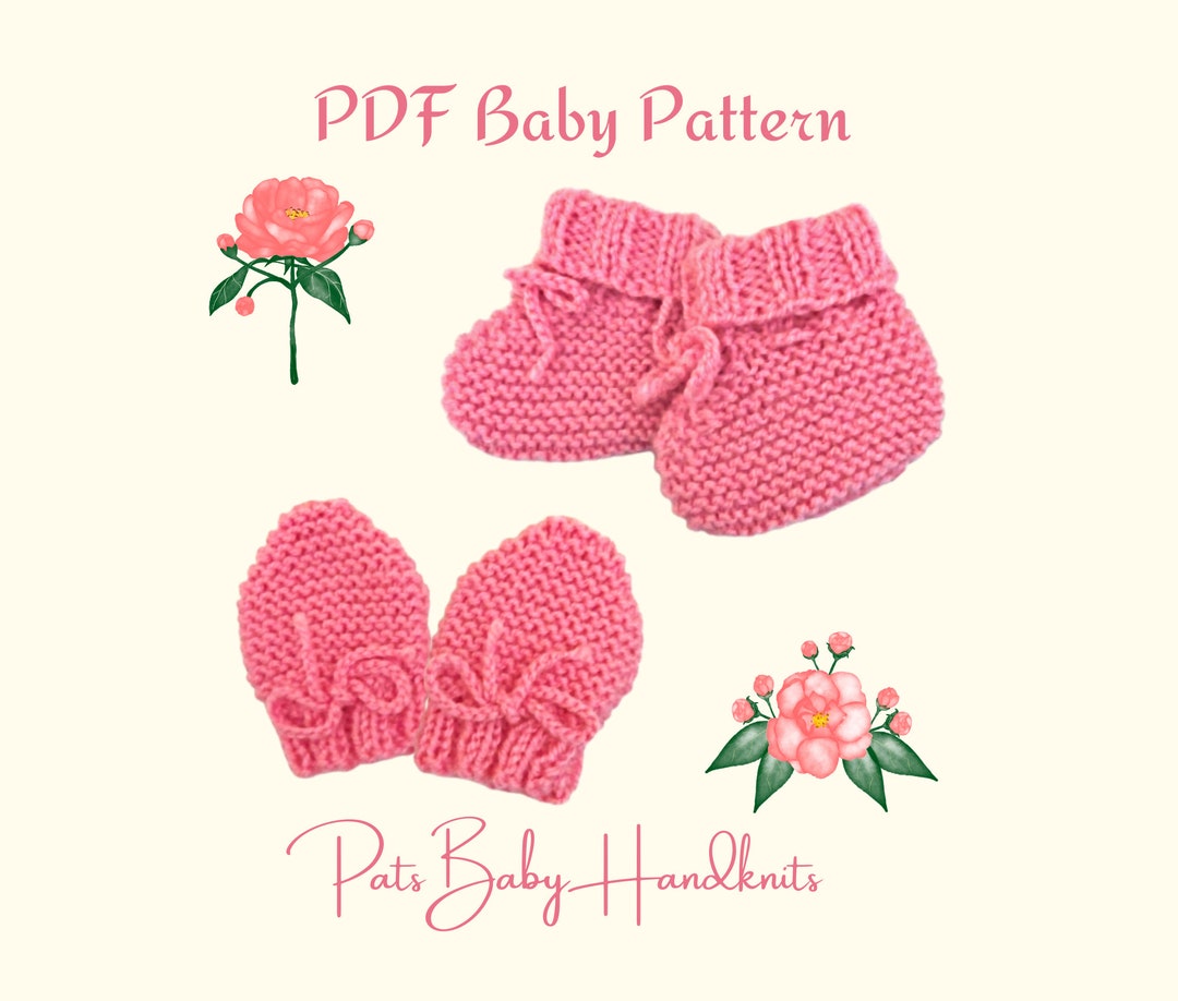 Baby Knitting Pattern to Make Bootees & Mittens, PDF Instant Download