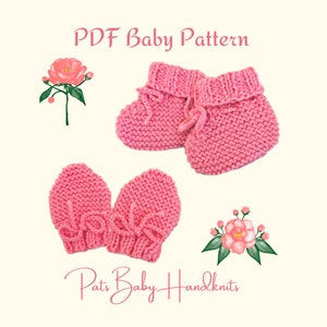 Baby Bootees & Mittens Knitting Pattern, PDF Instant Download, Baby Accessories Pattern, 3 sizes Preemie/Newborn, Charity Knitting Pattern