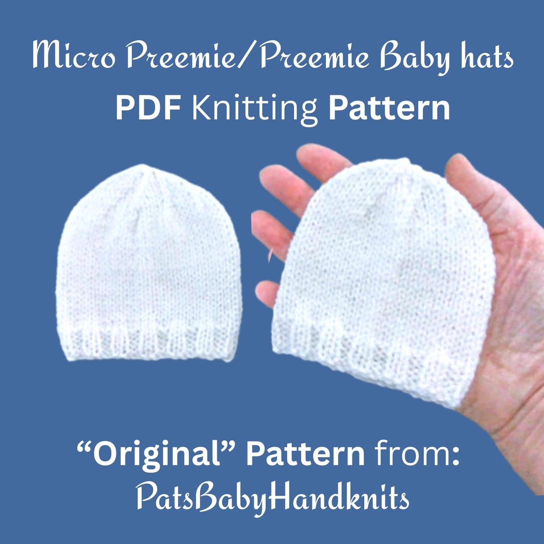 Micro Preemie/preemie Baby Hat Pattern, PDF Digital Download - Main Image