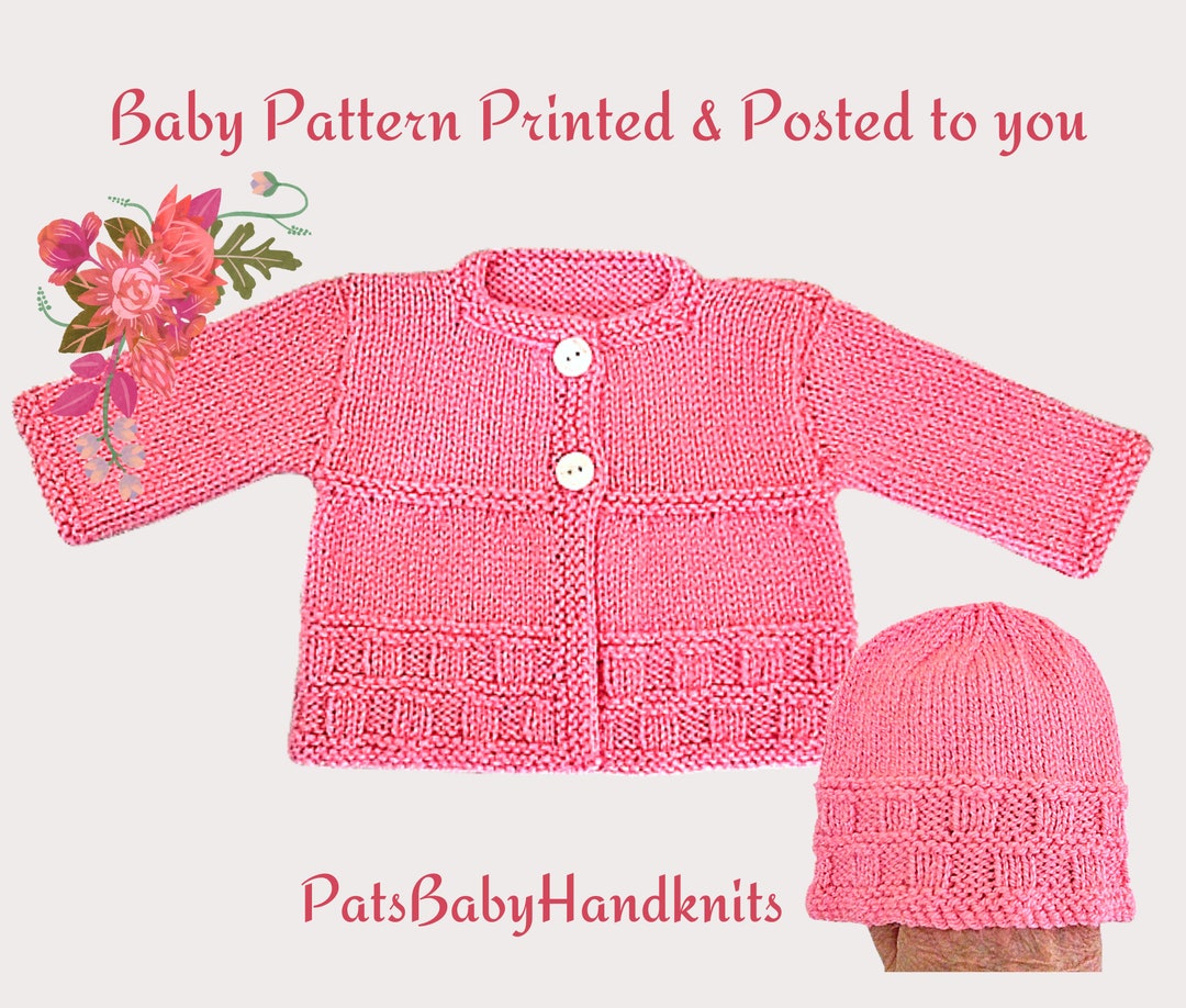 EASY Baby Matinee Knitting Pattern Printed & Posted to You 2 Etsy