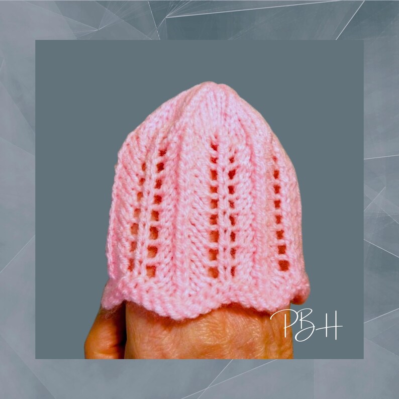 Stickmönster för Lacy Baby Hat, mössa för nyfödda flickor med för tidigt för tidigt tillstånd (PDF-nedladdning) bild 6
