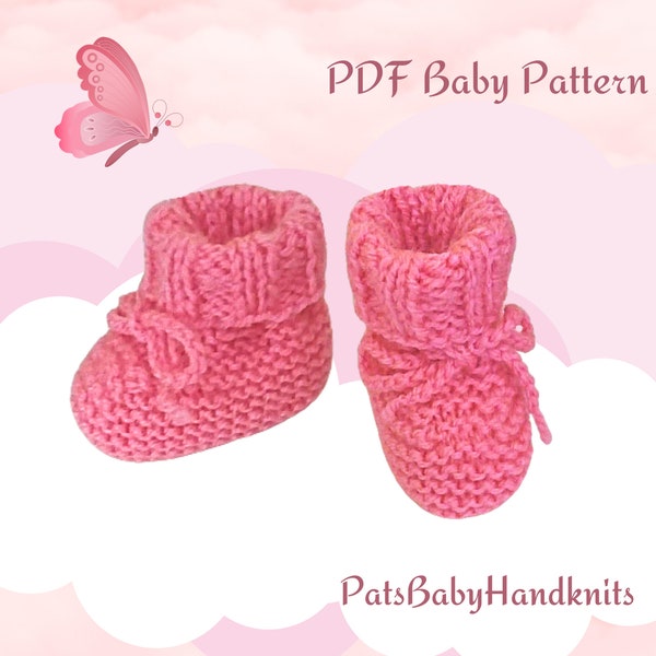 BABY Bootees Knitting PATTERN, Pattern for Preemie Booties, Baby Accessories to Knit, PDF Printable Instant Download, Pattern pour nouveau-né