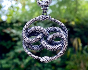 3 Dimensional Stainless Steel Snake Pendant Necklace