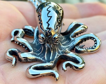 Stainless Steel Octopus Pendant Necklace