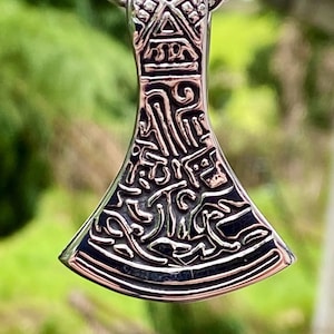 3 Dimensional Stainless Steel Viking Axe Pendant Necklace