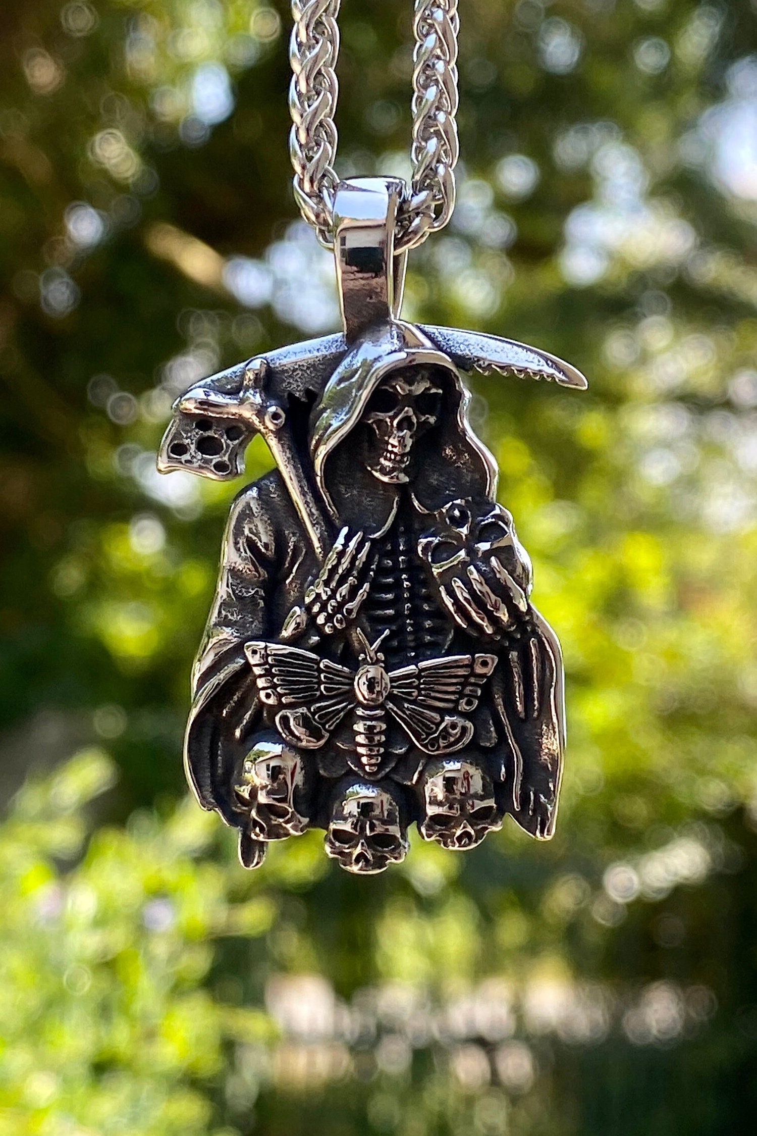 Grim reaper pendant best sale silver