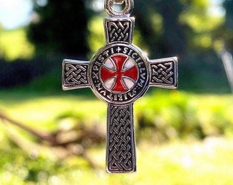 Enamel and Steel Knights Templar Cross Pendant Necklace - Etsy