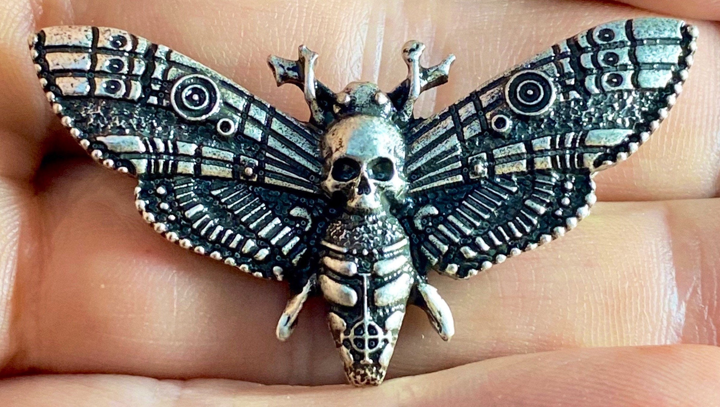 Death Head Skull Hawk Moth Brooch. Etsy Australia