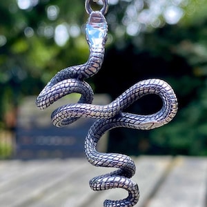 3 Dimensional Stainless Steel Snake Pendant Necklace image 4