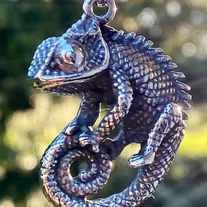 Stunning Stainless Steel Lizard Pendant Necklace