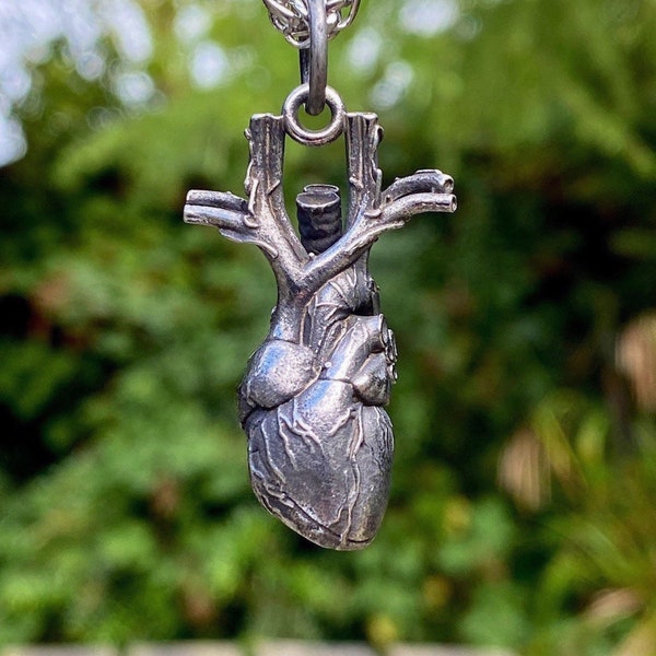 3 Dimensional I give my heart to you Stainless Steel Heart Pendant Necklace