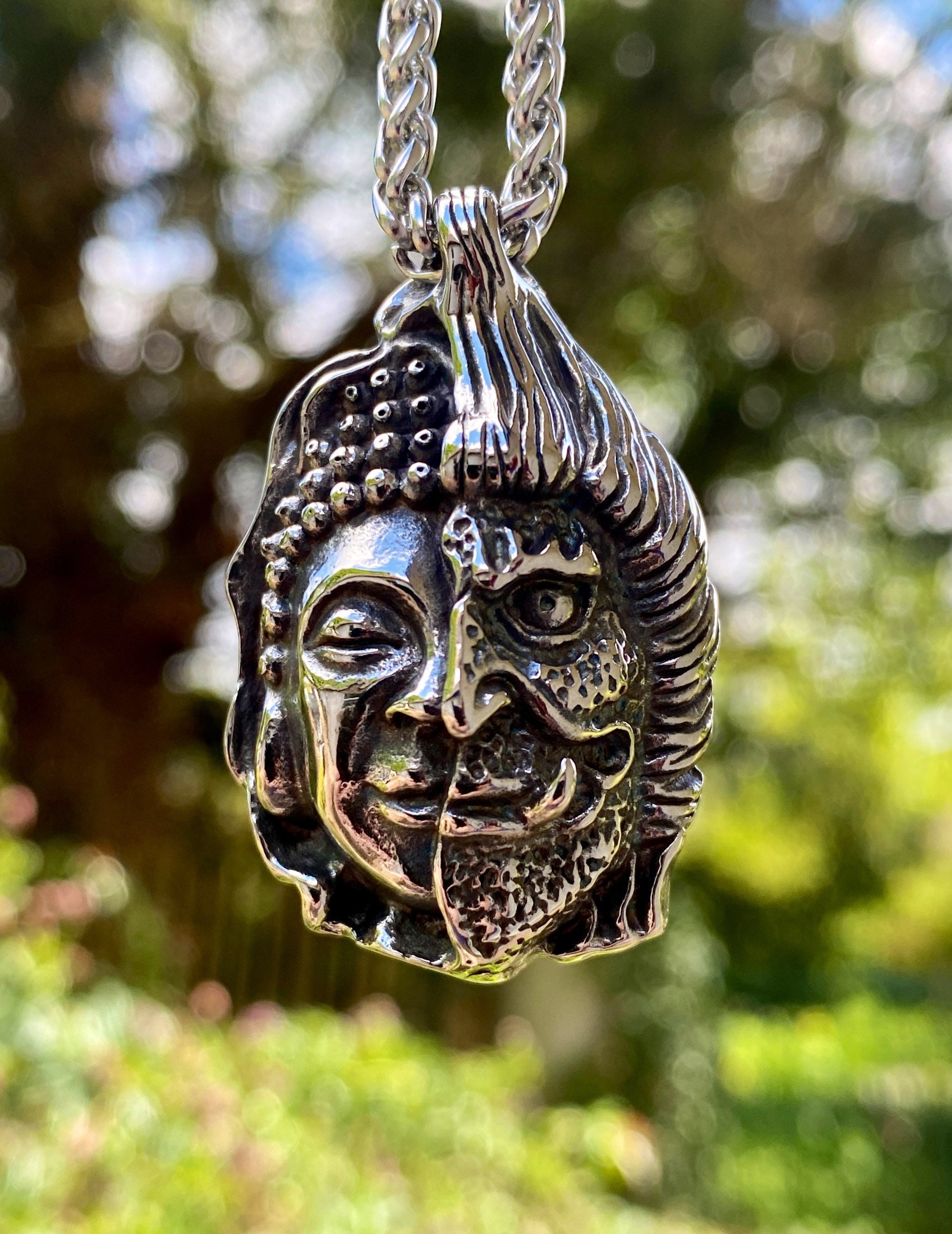 Stainless steel buddha necklace outlet