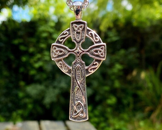 Large Stainless Steel Celtic Cross Pendant Necklace Etsy Australia