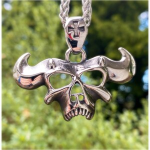 Steel Demon Pendant Necklace