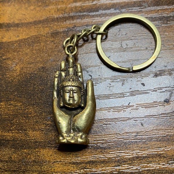 Brass Buddha Key Ring