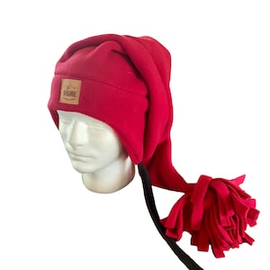 Retro roter Malden Mills Polar Fleece Zipfelmütze