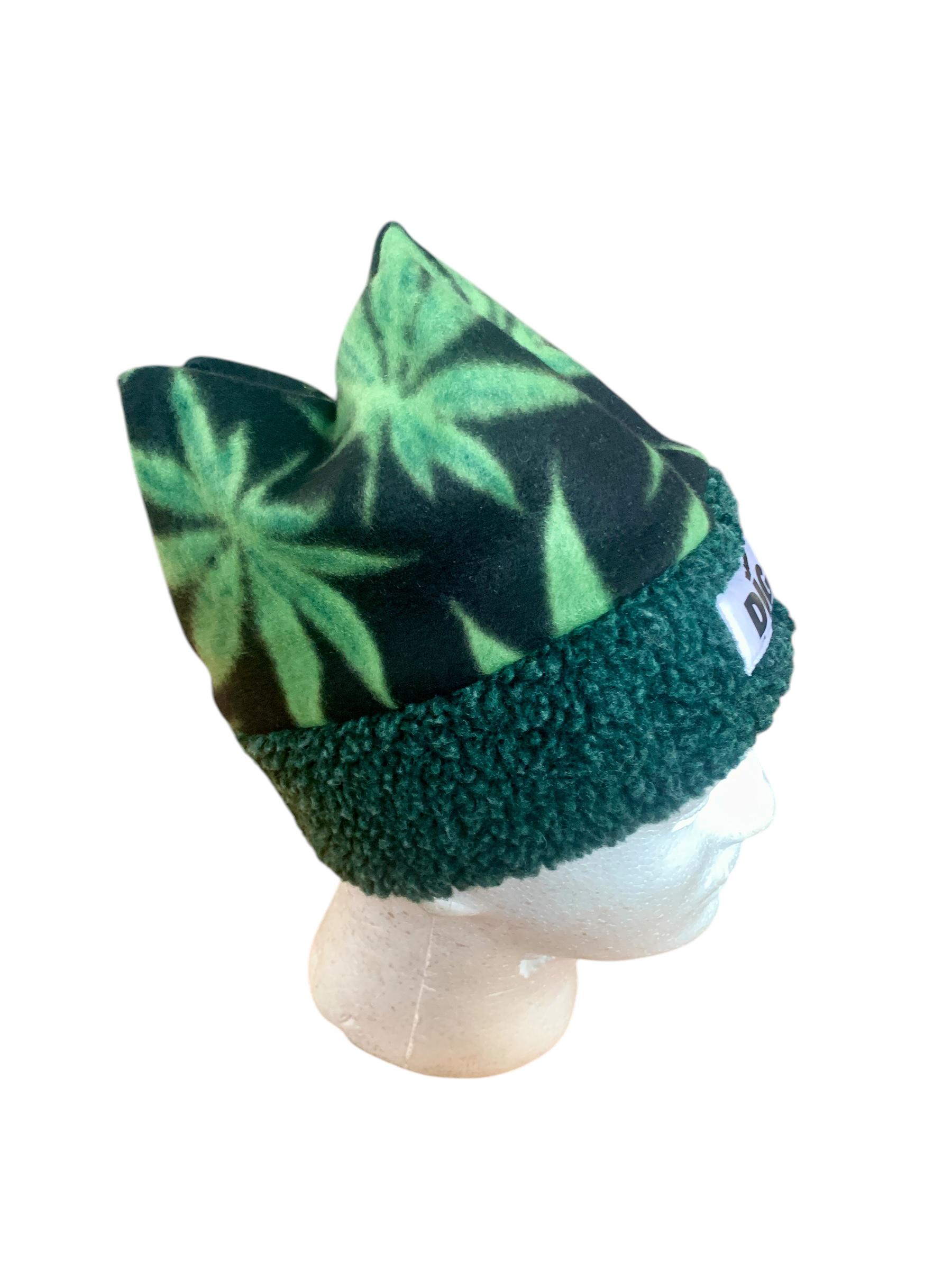 PEAK■folded beanie■送料込 Retro Leaf Four Peaks Polar Fleece Hat With Chunky Burr Burr