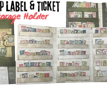 Support de stockage de timbres, d'étiquettes et de billets. Support éphémère, dossier de rangement