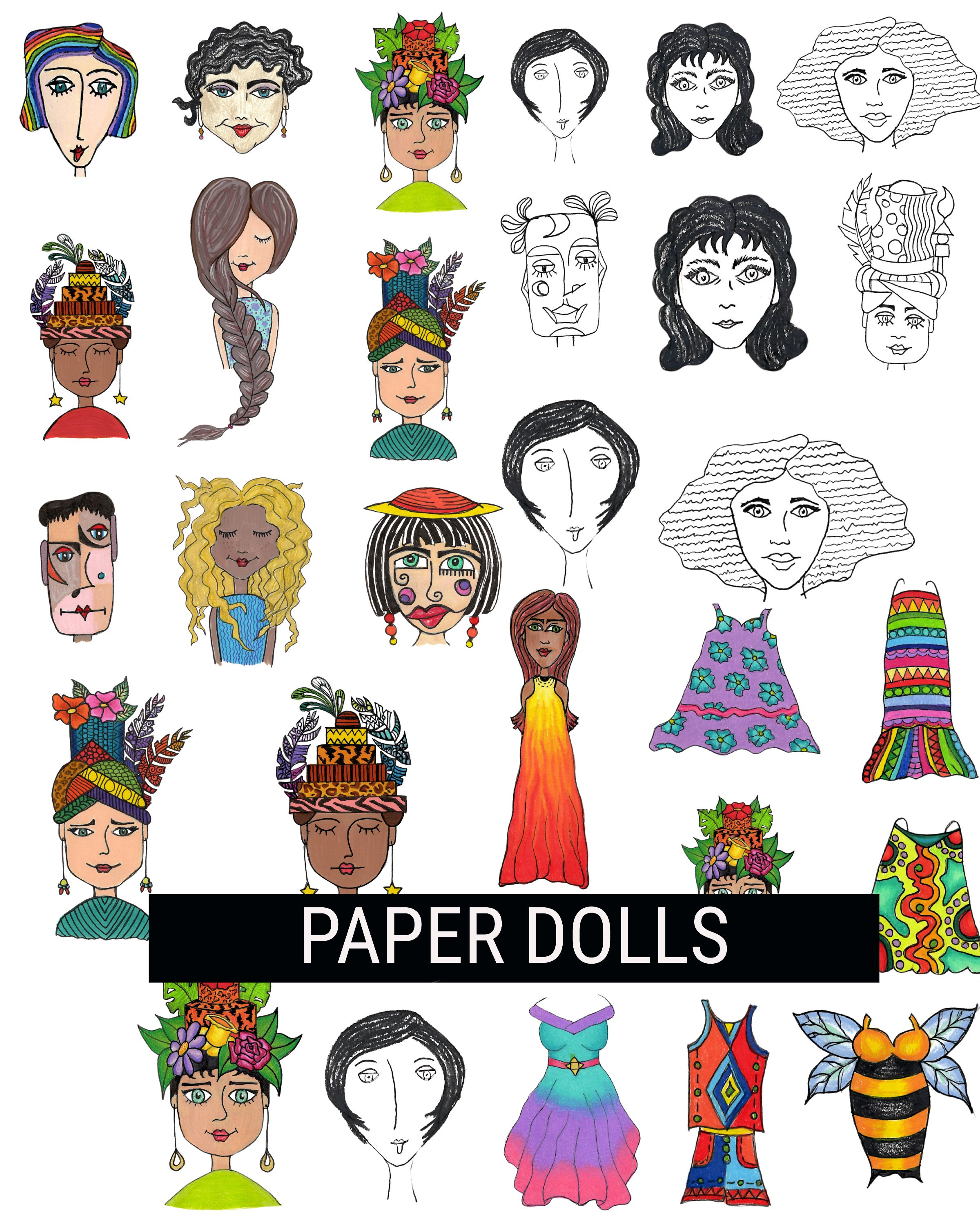 Paper Dolls, Art Journal Dolls, Doll Ephemera, Junk Journal, Paper Doll ...