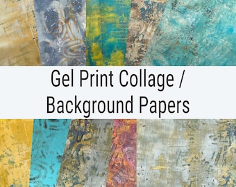 Gel-Prints, Gel-Print-Hintergründe, Art Journal Hintergründe, Collage-Papiere, Hintergrundpapiere, Journal Seiten