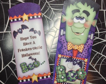 2 Frankenstein Wrapped Candy Bars | Halloween | Party Favor
