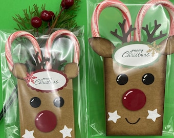 2 Reindeer Boxes with Candy Canes, Stocking Stuffer
