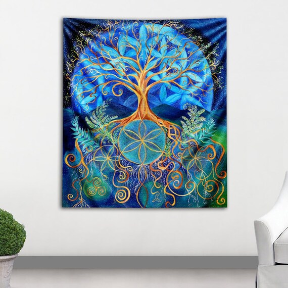 Tree Tapestry Tree of life Tapestry Wall Hanging Sacred Etsy