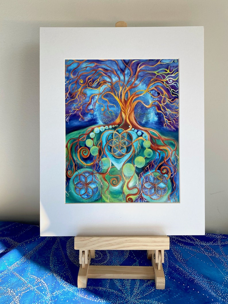 Seed of Life Painting Sacred Geometry Print Tree of Life image 1