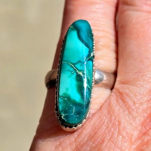 Green Fox Turquoise Sterling Silver Ring: Handcrafted Cortez Mine Gemstone