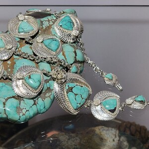 Turquoise Lariat Necklace Genuine Natural Webbed Green - Etsy