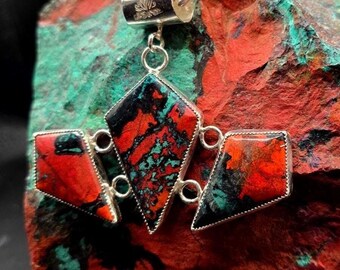 Sterling Silver gemstone pendant of Sonoran Sunrise western jewelry