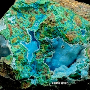 Chrysocolla Druzy Mineral Specimen: Malachite Quartz, Collectors Gemstone