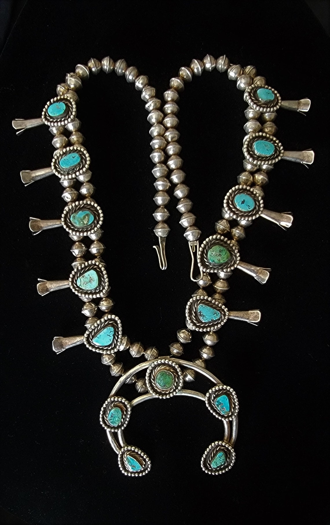 Squash Blossom Necklace Turquoise Wedding Necklace Old Etsy