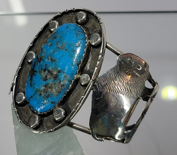 Turquoise bracelet, Virgil Reeder vintage Navajo jewelry