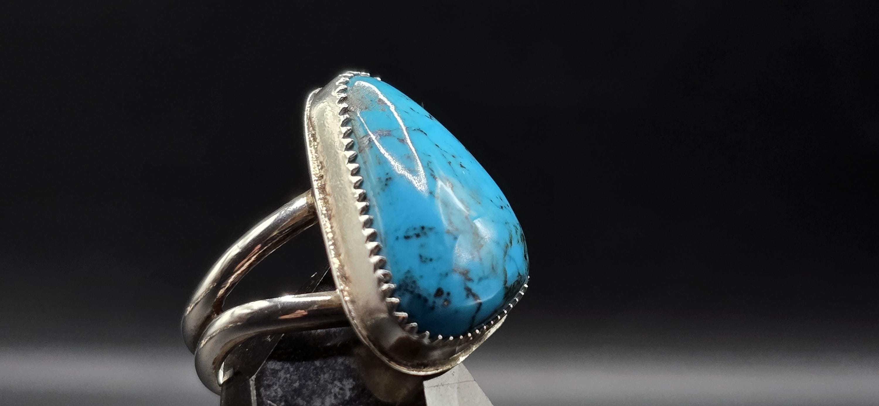Size 5 - Kingman Turquoise Ring: Sterling Silver Southwestern Jewelry ...