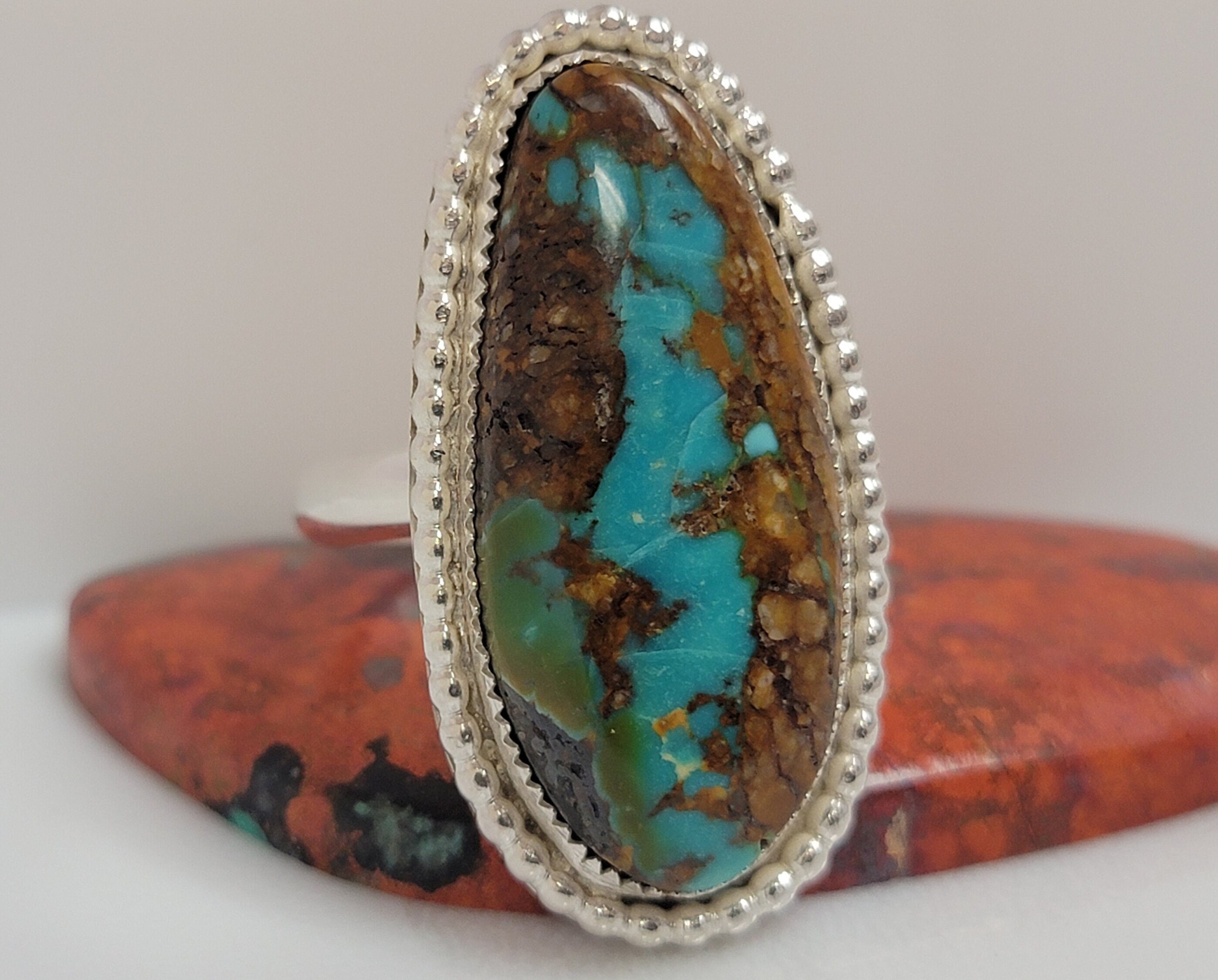 Ribbon Turquoise Ring Natural Turquoise Jewelry Royston Ribbon
