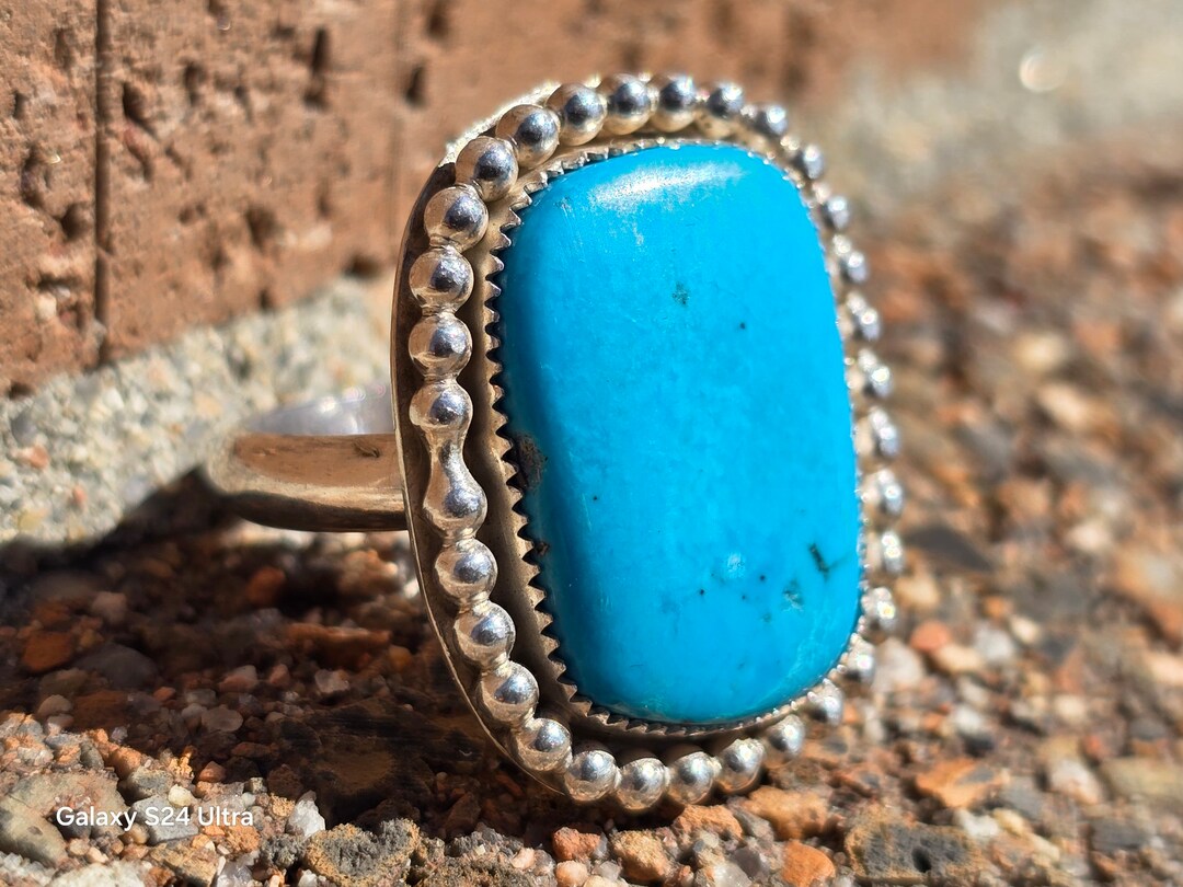 Handmade Kingman Turquoise Ring, Southwest Jewelry, Sterling Silver ...