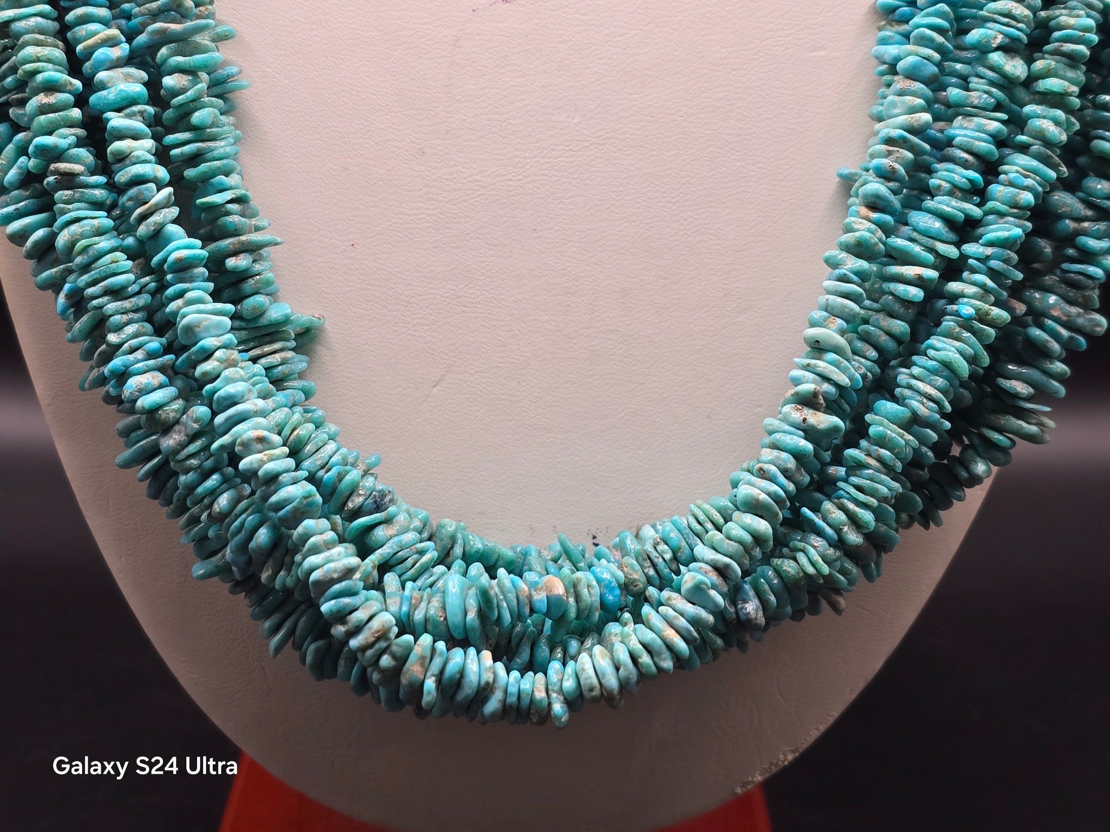 332 Grams Vintage Native American Navajo Royston Turquoise & Heishi Necklace 332 Grams Vintage Native American Navajo Royston Turquoise & Heishi Necklace