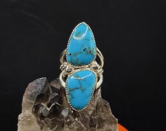 Size 10 - Ithica Peak Turquoise Statement Ring: Sterling silver jewelry