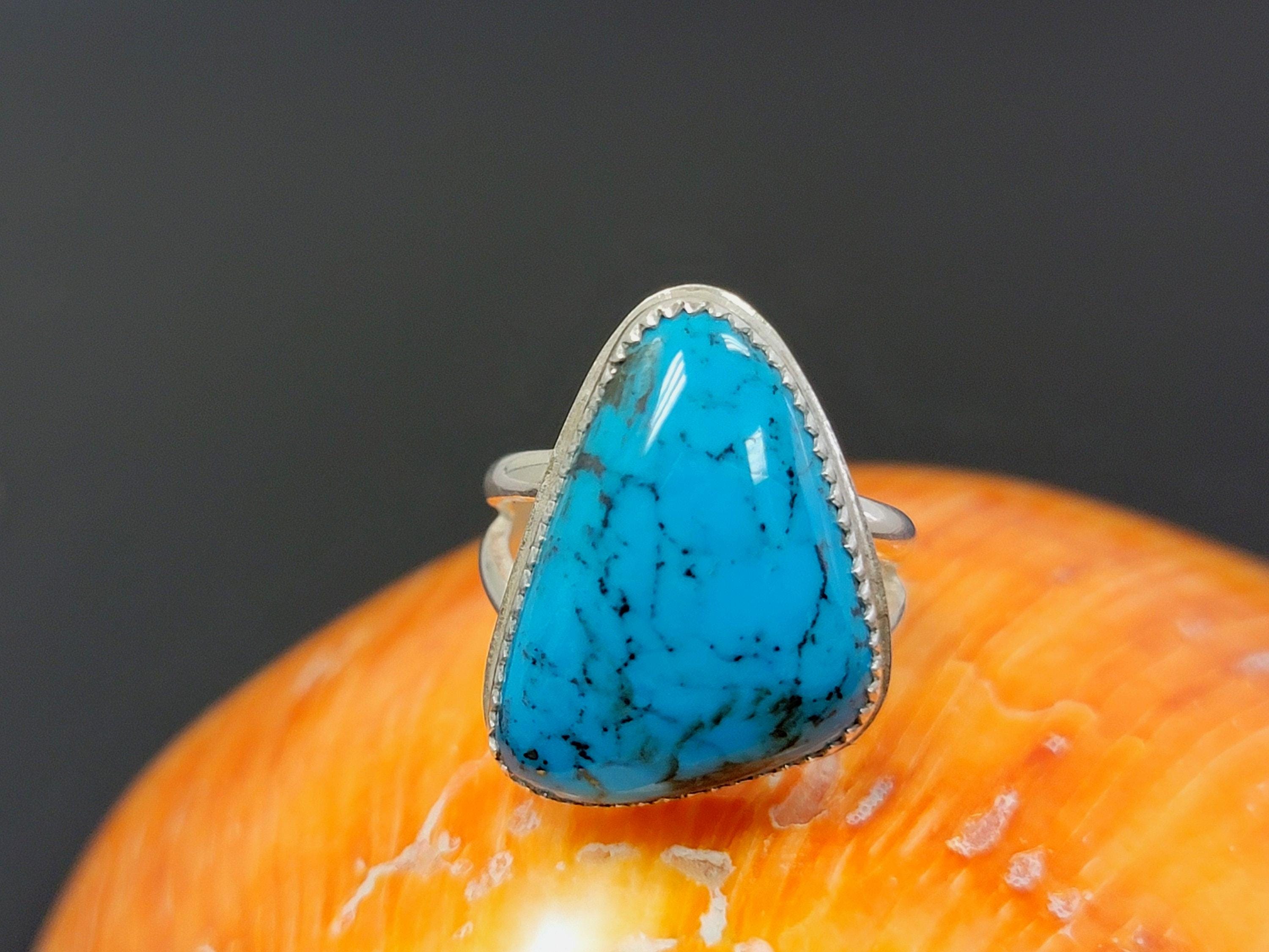 Size 5 - Kingman Turquoise Ring: Sterling Silver Southwestern Jewelry ...
