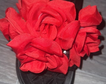 Ladies woman’s red 3d flower sliders made to order