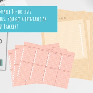 To Do Lists Printable Set Damask Pattern With BONUS A4 Habit Tracker A4 ...