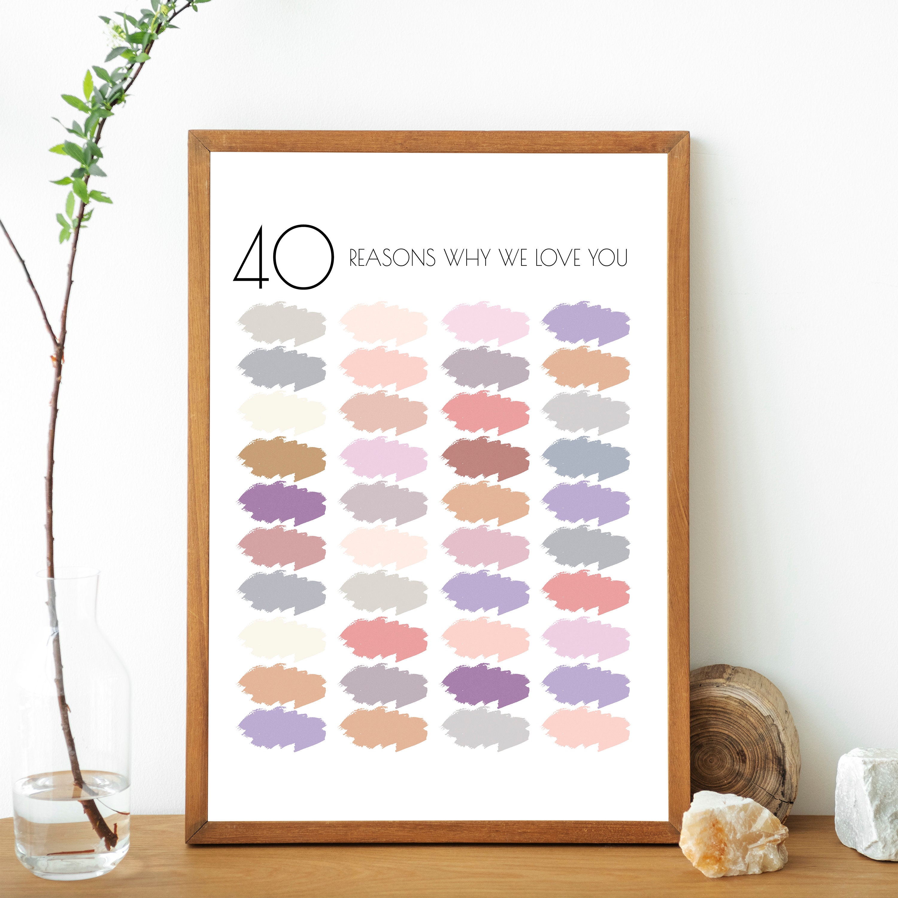 Printable "40 Reasons Why We/i Love You" 40th Birthday Poster ...