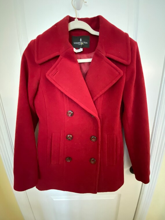 London Fog XS Red Overcoat Double Buttons